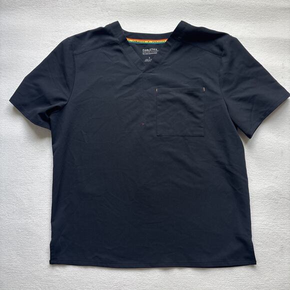 Other - Fabletics Men Size Large Black Scrub Top Shirt Rainbow Pride One Pocket LGBTQ+